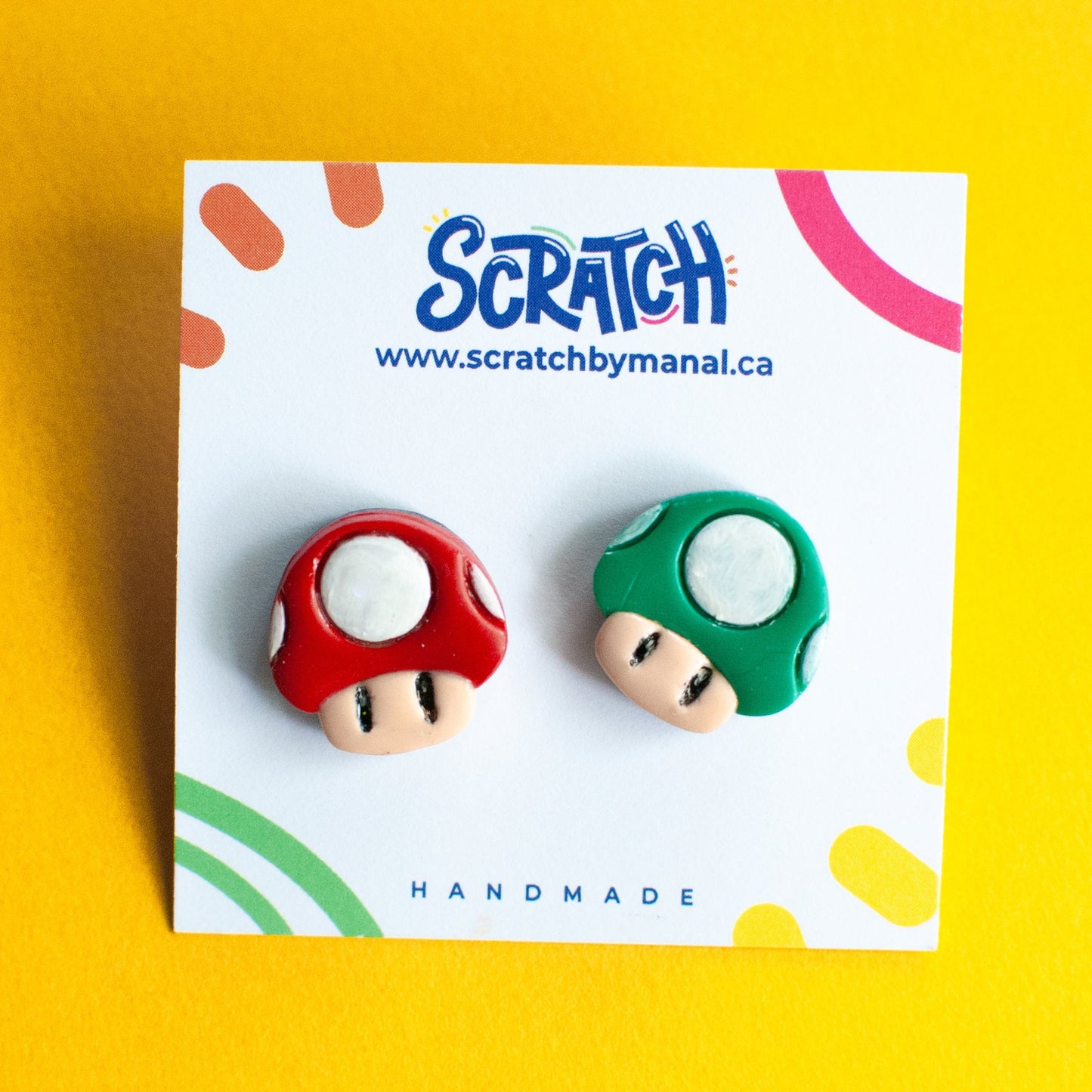 Super Mushroom Earrings and Pins