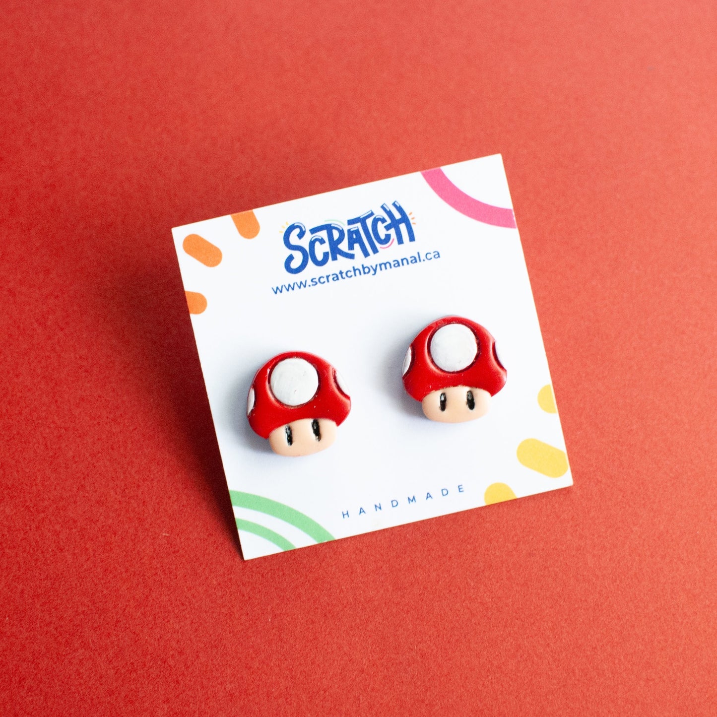 Super Mushroom Earrings and Pins