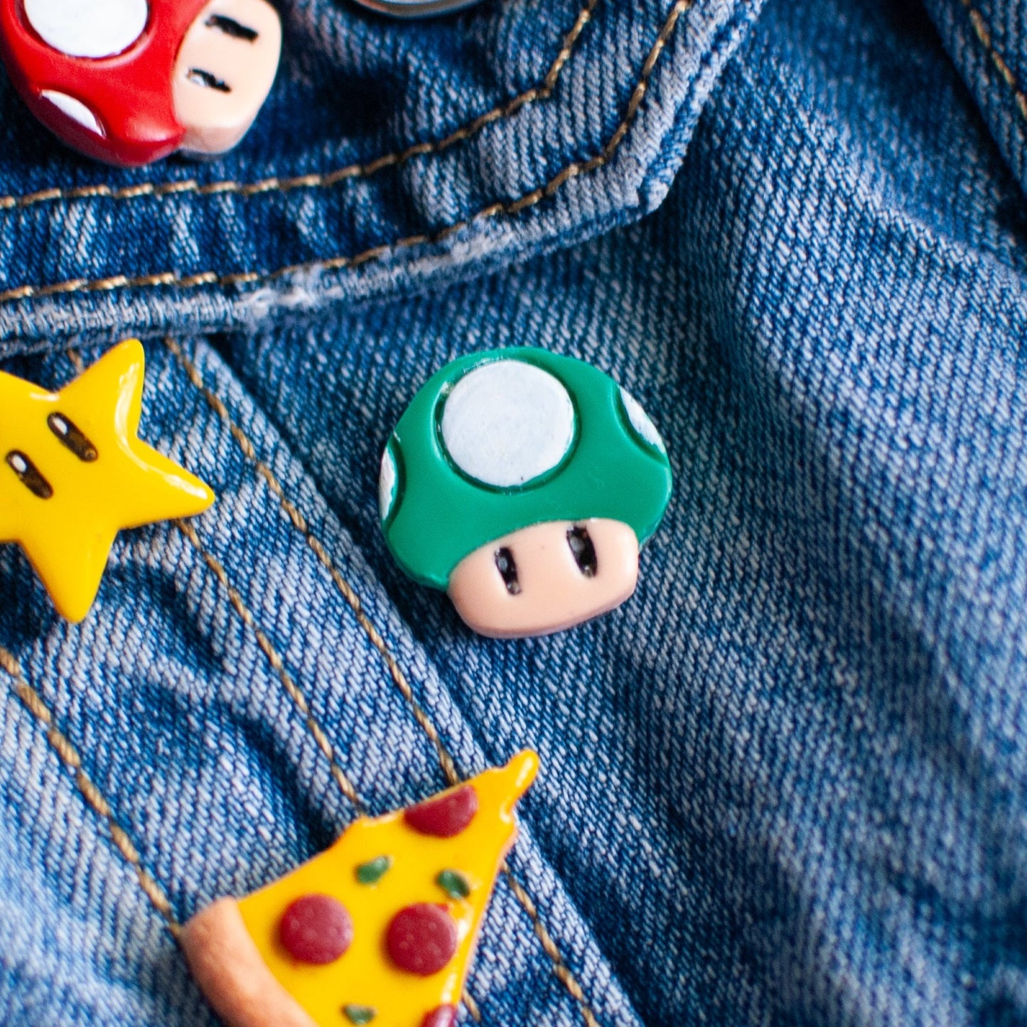 Super Mushroom Earrings and Pins